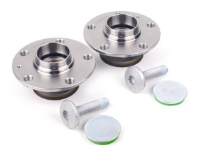 ES#2582009 - 1K0598611KT1 - Rear Wheel Bearing Kit (30mm ID) - Both Rear wheel bearings with mounting hardware - Vaico - Audi Volkswagen