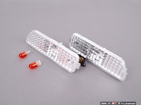 ES#4852 - 1J0998001KT1 - Smooth Style Bumper Side Marker Set - Clear - (NO LONGER AVAILABLE) - Clear side markers with jeweled lenses - ECS - 