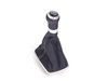 ES#2137145 - 1J0711113CRQHU - Shift Knob With Boot - R32 With Silver Stitching - (NO LONGER AVAILABLE) - Black leather shift knob and black leatherette boot with silver stitching and aluminum trim ring for 6-speed manual - Genuine Volkswagen Audi - 