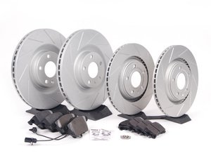 ES#2561961 - 8E0301TSLGMTKT1 - Performance Front & Rear Brake Service Kit - (NO LONGER AVAILABLE) - Featuring ECS GEOMET Slotted rotors and Hawk HPS pads - Assembled By ECS - 