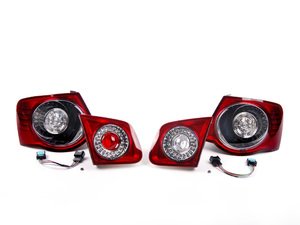 ES#1599550 - 1KM998010 - European Dark Cherry LED Tail Light Set - With ECS Wiring Harness - (NO LONGER AVAILABLE) - Dark red European style LED tail lights for your MKV Jetta. Plug and play kit for B6 Passat style functionality - ZiZa - 