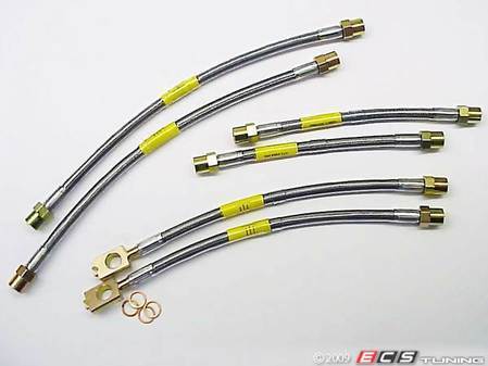 ES#106 - B5A4FWDSSBLK - ECS S/Steel Brake Line Complete Kit, Vinyl Covered DOT-compliant Line - Set of six lines - ECS - 