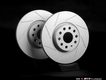 ES#2167541 - 1K0615301AAKT13 - Front Slotted Brake Rotors - Pair (312x25) - (NO LONGER AVAILABLE) - Featuring GEOMET protective coating. - ECS - 