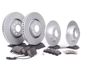 ES#2681038 - 8E0615301ADKT7 - Front & Rear Premuim Brake Service Kit - Featuring Brembo rotors and ECS DD23 Daily Driver ceramic pads - Assembled By ECS - Audi