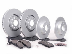 ES#2681039 - 8E0615301ADKT6 - Front & Rear Premuim Brake Service Kit - Featuring Brembo rotors and ECS DD23 Daily Driver Ceramic pads - Assembled By ECS - Audi