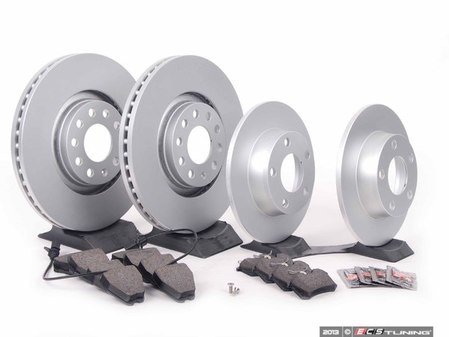 ES#2681039 - 8E0615301ADKT6 - Front & Rear Premuim Brake Service Kit - Featuring Brembo rotors and ECS DD23 Daily Driver Ceramic pads - Assembled By ECS - Audi