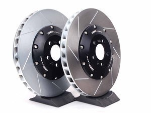 ES#4425 - MK4S5BBK-BLUESLT - Stage 5 Big Brake Kit - Slotted 358x32mm Rotors - (NO LONGER AVAILABLE) - Includes Blue six piston Cayenne caliper, caliper carrier, pads, sensors, floating zinc coated rotors, exact-fit stainless steel lines, and hardware. - ECS - 