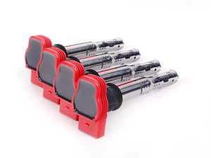 ES#2065380 - 06E898001 -  Coil Pack - Set Of Four - Dress up your engine bay with these red colored coil packs - NFIS Original Equipment - Audi Volkswagen
