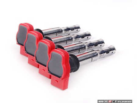 ES#2065380 - 06E898001 -  Coil Pack - Set Of Four - Dress up your engine bay with these red colored coil packs - NFIS Original Equipment - Audi Volkswagen