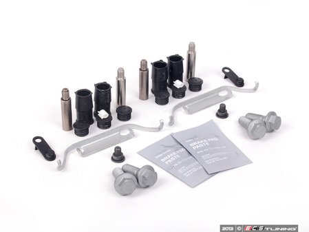 ES#2593978 - 34111157038KT2 - Front Pad And Rotor Installation Kit - Includes everything to install new front brakes including guide bolts and bushings  - Genuine BMW - BMW