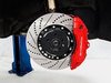 ES#4406 - R32TTS5BBK-BLUXS - Front Big Brake Kit - Stage 5 - 2-Piece Cross-Drilled & Slotted Rotors (358x32) - (NO LONGER AVAILABLE) - Six piston Porsche Cayenne caliper, caliper carrier, pads, two-piece rotors, exact-fit stainless steel lines, and hardware - ECS - 