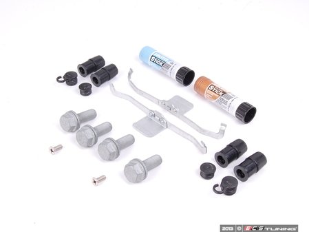 ES#2587647 - 4F0615269KT2 - Front Pad And Rotor Installation Kit - Includes all hardware and anti-seize for front pad & rotor replacement - Assembled By ECS - Audi