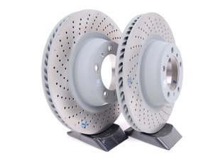 ES#2515721 - 99735240502KT - Rear Brake Rotors - Pair 13.78" (350mm) - Directional rear axle fitment - Both left and right - Genuine Porsche - Porsche