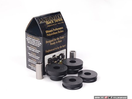 ES#2650605 - PFR5-416Bx2 - Race Polyurethane 10mm Rear Upper Shock Mount Set - Allows rear shocks to perform to their fullest for optimum suspension efficiency. Includes both sections of the upper shock mount. - Powerflex Black Series - BMW