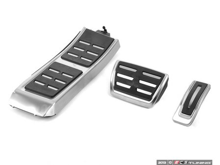 ES#2603122 - 8K1864777BKT - S4/S5 Pedal Set With Dead Pedal - Includes the brushed aluminum throttle, brake and dead pedals - Genuine Volkswagen Audi - Audi