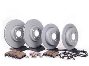 ES#2597815 - 34116768933KT12 - Front & Rear Brake Service Kit - Featuring Zimmerman rotors and ECS DD23 "Daily Driver" ceramic pads. - Assembled By ECS - MINI