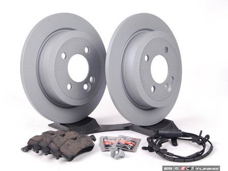 ES#2597268 - 34111502891KT16 - Rear Brake Service Kit - Featuring Zimmerman rotors and ECS DD23 Daily Driver ceramic pads - Assembled By ECS - MINI