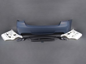 ES#514275 - E90MTECH-REAR - M-Sport Rear Bumper Retrofit - Complete rear bumper cover assembly, primed ready for painting - Genuine BMW - BMW