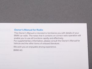 ES#12866 - 01410014421 - Operating instructions, radio "en US" - SA663, SA645Sa Sa - Genuine BMW - BMW