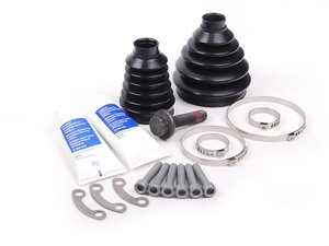 ES#2586363 - 1K0498203A1KT - CV Joint Refresh Kit - Why risk tearing the same axle out twice? Includes both boots and hardware to service one axle. - Assembled By ECS - Volkswagen