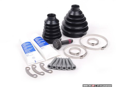 ES#2586363 - 1K0498203A1KT - CV Joint Refresh Kit - Why risk tearing the same axle out twice? Includes both boots and hardware to service one axle. - Assembled By ECS - Volkswagen