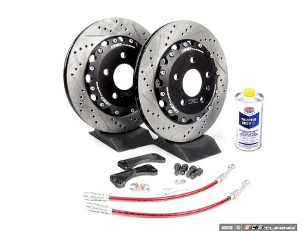 ES#3653 - B5S4S1RBBK-XS - Rear Big Brake Kit - Stage I - Cross Drilled & Slotted Rotors (306x22) - (NO LONGER AVAILABLE) - Upgrade your stopping power with larger two-piece rotors - ECS - 