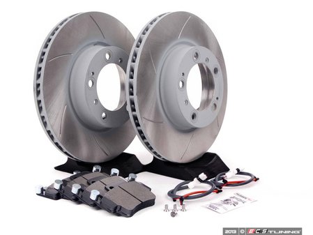 ES#2598663 - 99635140501FPKT3 - Front Brake Service Kit - Featuring Sebro slotted rotors and Hawk HPS brake pads - Assembled By ECS - Porsche