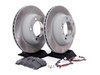 ES#2598679 - 99635240104RPKT2 - Performance Rear Brake Service Kit - Featuring Sebro slotted rotors and Hawk HPS brake pads - Assembled By ECS - Porsche