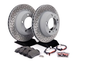ES#2598678 - 99635240104ROKT2 - Rear Brake Service Kit - Featuring Sebro rotors and Mintex brake pads - Assembled By ECS - Porsche