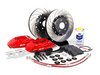 ES#257483 - 1K0698300 - Front Big Brake Kit - Stage 3 - 2-Piece Cross-Drilled & Slotted Rotors (332x32) - Featuring ECS 4-piston brake calipers, caliper brackets, Hawk HPS pads, drilled and slotted semi-floating two-piece rotors, Exact-Fit stainless steel lines and hardware - ECS - Audi Volkswagen