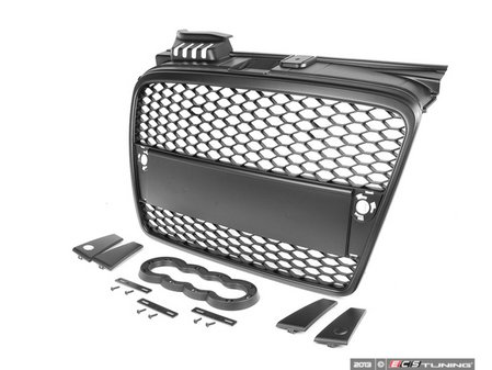 ES#2992748 - YT601203PH - RS4 Mesh Style Grille - Black With Black Frame - Add a sleek new look to your front end with this black mesh grille. - ECS - 