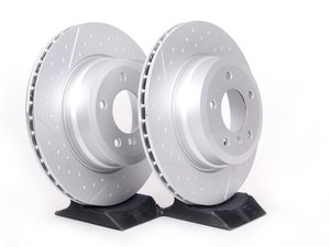 ES#2102515 - 34216795754 - Rear Dimpled & Slotted Brake Rotors - Pair (324x22) - Restore your stopping power - Genuine BMW - BMW