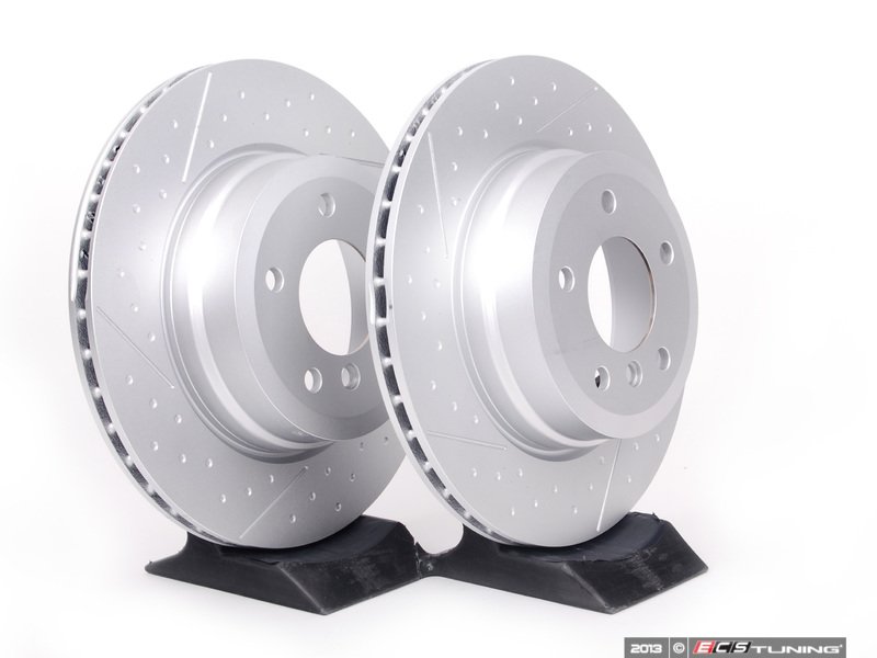 Genuine BMW - 34216795754 - Rear Dimpled & Slotted Brake Rotors - Pair ...