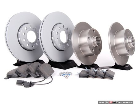 ES#2561717 - 8E0615301QKT2 - Front & Rear Brake Service Kit - Featuring Zimmerman rotors and ECS DD23 "Daily Driver" ceramic pads. - Assembled By ECS - Audi