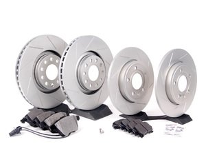 ES#2562108 - 8E0301ADSGMTKT3 - Performance Front & Rear Brake Service Kit - (NO LONGER AVAILABLE) - Featuring ECS GEOMET Slotted rotors and Hawk HPS pads - Assembled By ECS - 