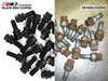 ES#2598487 - PS19D28MWZNKT - Black Stock Length Wheel Bolts - Set Of 20 - Replace your rusted and weathered stock lug bolts with a stylish alternative - 45mm shaft (30mm length under seat) - ECS - Porsche