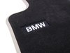 ES#2537482 - 51472293360 - Modern Line Front Carpeted Floor Mat Set - (NO LONGER AVAILABLE) - Schwarz/Black with beige accent and textile lines - Genuine BMW - 