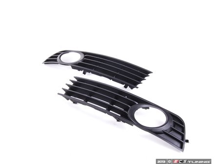 ES#2639769 - 8E080768201Ckt - Fog Light Grille Set - Satin Black - Includes both fog light grille with open vents - Bremmen Parts - Audi