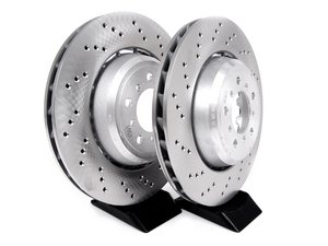 ES#248719 - 34112283386.85kt - Front Brake Rotors - Pair (360x30) - (NO LONGER AVAILABLE) - Semi-floating 2-Piece cross drilled design from BMW - Genuine BMW - 