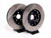 ES#7370 - MK5A3S5BBK-bXS - Front Big Brake Kit - Stage 5 - 2-Piece Cross-Drilled & Slotted Rotors (352x32) - With Black Calipers - (NO LONGER AVAILABLE) - Six-piston Porsche Cayenne caliper, pads, two-piece rotors, exact-fit stainless steel lines, and hardware - ECS - 