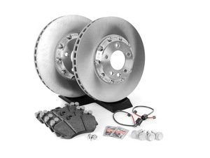 ES#2602377 - 95535140161FOKT1 - Front Brake Service Kit - Featuring genuine Porsche rotors and Textar brake pads - Assembled By ECS - Porsche