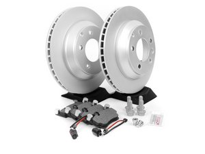 ES#2602251 - 95535240131ROKT - Rear Brake Service Kit - Featuring Zimmermann rotors and Bosch QuietCast brake pads - Assembled By ECS - Porsche