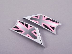 ES#2596886 - 51132157411 - Pink Jack Logo Side Scuttle Set - Priced As Set - (NO LONGER AVAILABLE) - Get the pink jack look in british gray / pink color scheme - Genuine MINI - 