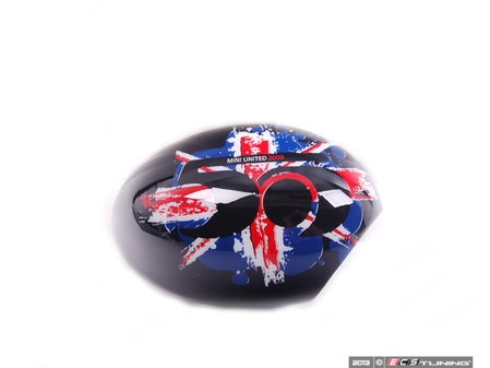 ES#1305491 - 51162157882 - Mirror Cap "MINI United 2009"- Right - (NO LONGER AVAILABLE) - Black cap with 50 Years in center on Union jack print - Genuine MINI - 