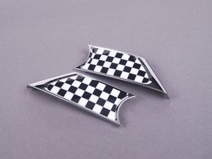 ES#77059 - 51130432572 - Checkered Flag Side Scuttle Set - Priced As Set - (NO LONGER AVAILABLE) - Get the rally checkered look for the sides. - Genuine MINI - 