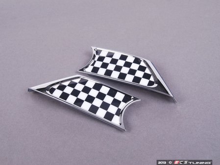 ES#77059 - 51130432572 - Checkered Flag Side Scuttle Set - Priced As Set - (NO LONGER AVAILABLE) - Get the rally checkered look for the sides. - Genuine MINI - 