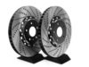 ES#4123 - 8E0601K301T2PXS - Front & Rear Cross Drilled & Slotted 2-Piece Brake Rotor Set - Direct bolt on lightweight 2-piece replacement rotor kit - ECS - Audi