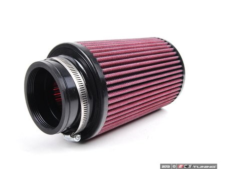 ES#3476081 - 003675ecs02aKT - Red Cotton Gauze "Oiled" Air Filter Element (3.0" inlet) - High flow, reusable air filter. Used as a replacement filter to an ECS intake system or for your custom intake project. 5" Base OD / 7" Filter Height / 4.5" Top OD - ECS - Audi BMW Volkswagen