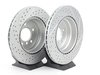 ES#2649828 - 34116778647-KT3 - Performance Front & Rear Brake Service Kit - Featuring ECS front 2 piece drilled and slotted and rear ECS V5 drilled and slotted rotors with ECS EP24 Enthusiast Performance pads - Assembled By ECS - BMW