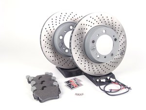 ES#2598362 - 99635140501FOKT2 - Front Brake Service Kit - Featuring Sebro rotors and Textar brake pads - Assembled By ECS - Porsche
